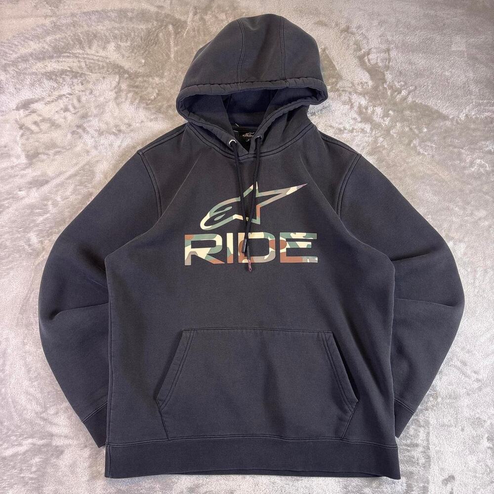 Alpinestars Camo Hoodie Men’s Large Black Pullover Motocross Racing